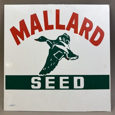 Sale Photo Thumbnail #530: Mallard Seed SST Painted Metal Advertising 14.5" Sign