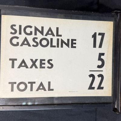 Sale Photo Thumbnail #309: Signal Regular Ethyl Gasoline Pump Price Cardstock Signs