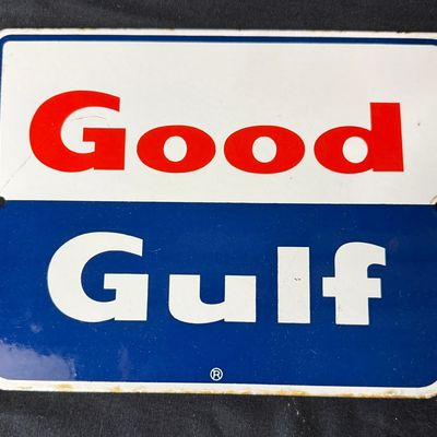 Sale Photo Thumbnail #149: Good Gulf SSP Porcelain Gas Pump Sign