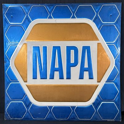 Sale Photo Thumbnail #246: NAPA 3' SST Self Framed Embossed Tin Metal Sign