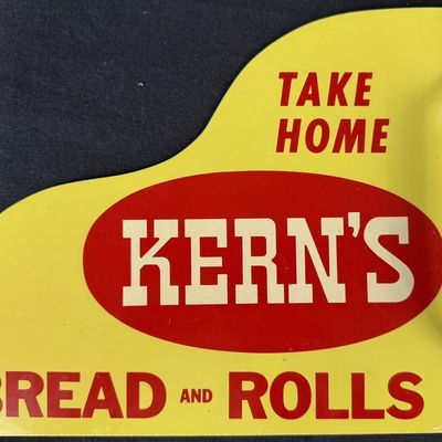 Sale Photo Thumbnail #400: Take Home Kern's Bread & Rolls DST Painted Door Pull Sign