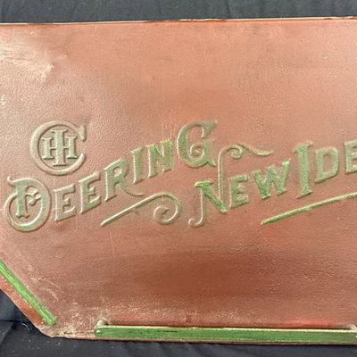 Sale Photo Thumbnail #486: International Harvester Deering New Ideal Embossed Farm Sign