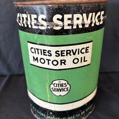 Sale Photo Thumbnail #9: Cities Service 1940s 5 US Quart Metal Motor Oil Can
