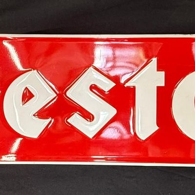 Sale Photo Thumbnail #134: Firestone Embossed SST Painted Metal Service Station 4' Sign
