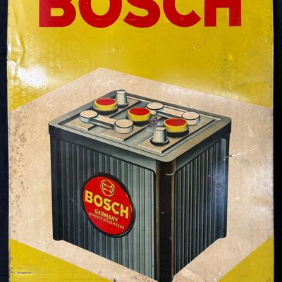Sale Photo Thumbnail #123: Bosch Battery Original SST Painted Metal Germany Sign