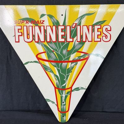 Sale Photo Thumbnail #352: Funnel-ines Sup'r Maiz SST Triangular Corn Advertising Sign