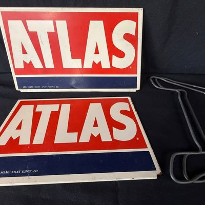 Sale Photo Thumbnail #140: Atlas Tires Painted Metal Store Display Tire Rack