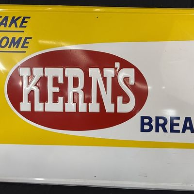 Sale Photo Thumbnail #492: Take Home Kern's Bread SST Embossed 4' NOS Advertising Sign