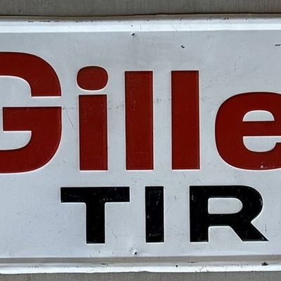 Sale Photo Thumbnail #302: 1971 Gillette Tires A Bear For Wear SST Embossed 8' Sign
