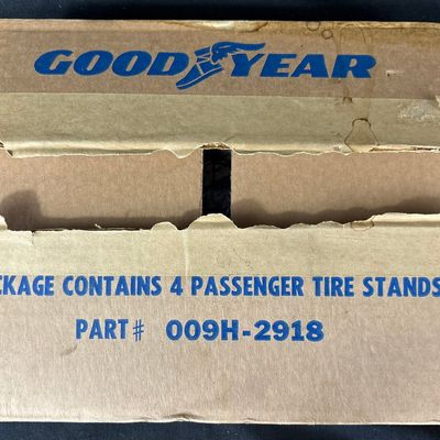 Sale Photo Thumbnail #102: NOS GOODYEAR Tire Stands Lot 4 Passenger Tire Stands w/ Box