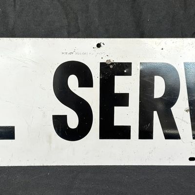 Sale Photo Thumbnail #91: Full Service DST Painted Metal Hanging Gas Station Sign
