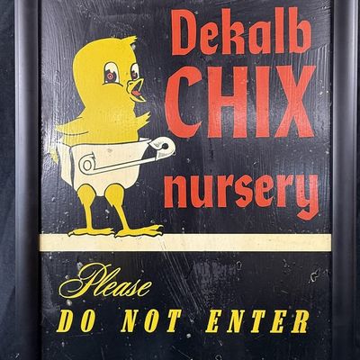 Sale Photo Thumbnail #481: Dekalb Chix Nursery Painted Masonite Do Not Enter Farm Sign