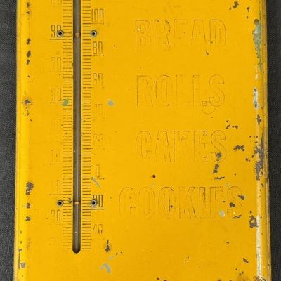 Sale Photo Thumbnail #401: Kern's Positively Great SST Painted Metal Thermometer Sign