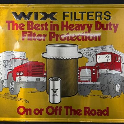 Sale Photo Thumbnail #204: WIX Filters Embossed SST Self Framed On or Off The Road Sign