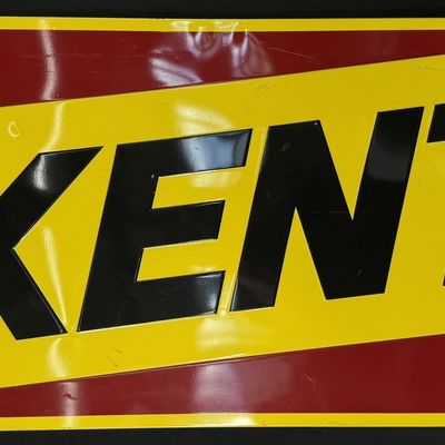 Sale Photo Thumbnail #452: Kent Feeds SST Tin Self Framed Farm Advertising Sign (NOS)