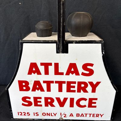 Sale Photo Thumbnail #29: Atlas Battery Service Porcelain 50s Gas Station Service Kit
