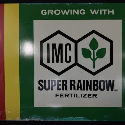 Sale Photo Thumbnail #391: Growing With IMC Super Rainbow Fertilizer SST Tin Sign