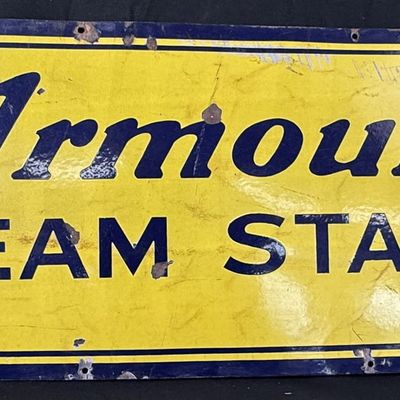 Sale Photo Thumbnail #487: Armour's Cream Station SSP Porcelain Farm Advertising Sign