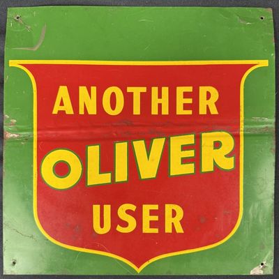 Sale Photo Thumbnail #351: Another Oliver User SST Tin Painted Metal Advertising Sign
