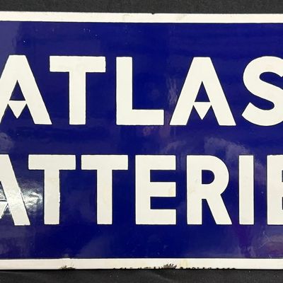 Sale Photo Thumbnail #167: Atlas Batteries SSP Porcelain Advertising Sign