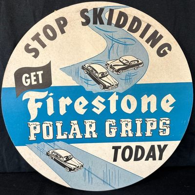 Sale Photo Thumbnail #97: Stop Skid Firestone Polar Grips Cardboard Tire Insert Sign