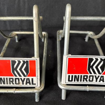 Sale Photo Thumbnail #111: Pair Uniroyal Metal Advertising Store Display Tire Racks