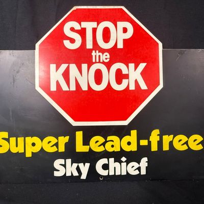 Sale Photo Thumbnail #209: Stop Knock Super Lead Free Sky Chief Plastic Sign