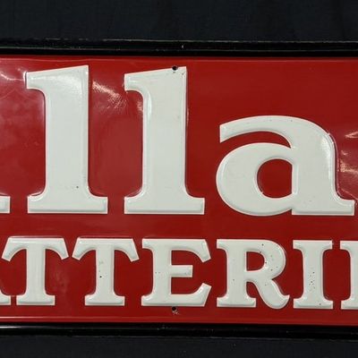 Sale Photo Thumbnail #260: 1958 Willard Batteries Embossed Metal Service Station Sign