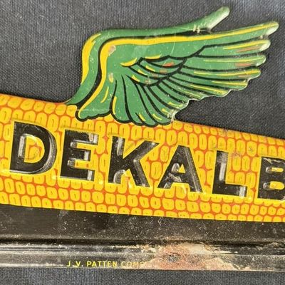 Sale Photo Thumbnail #315: Dekalb Embossed Tin Metal Corn Graphics License Plate Topper