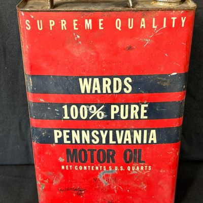 Sale Photo Thumbnail #37: Wards 100% Pure Pennsylvania 5 US Quarts Motor Oil Can