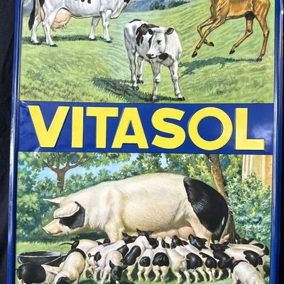 Sale Photo Thumbnail #501: Vitasol SST Self Framed Embossed Farm Sign Pigs Cows Horse