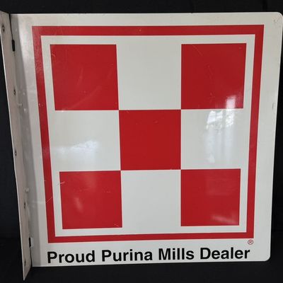 Sale Photo Thumbnail #390: Proud Purina Mills Dealer DST Painted Metal Flange Sign