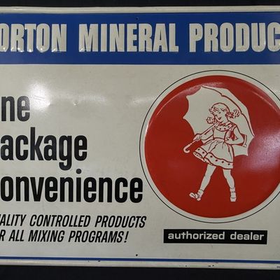 Sale Photo Thumbnail #431: Morton Mineral Products SST Self Framed Embossed Salt Sign