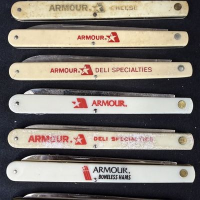 Sale Photo Thumbnail #314: 8 Armour 10.5" Single Blade Boneless Ham Deli Pocket Knifes