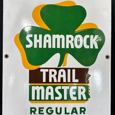Sale Photo Thumbnail #104: Shamrock Trail Master Regular Porcelain Gas Pump Sign