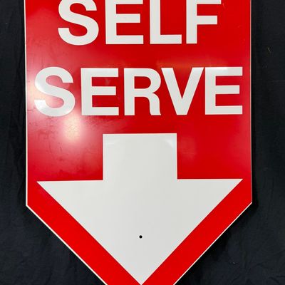 Sale Photo Thumbnail #242: Self Serve SST Painted Metal Advertising Arrow Sign