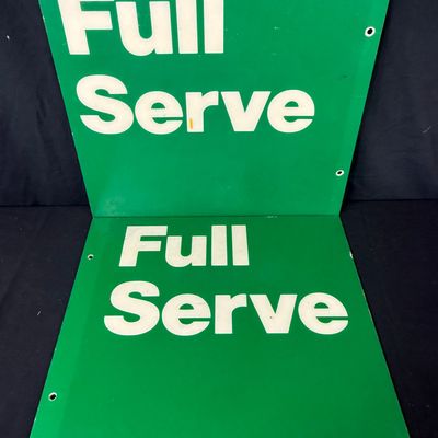 Sale Photo Thumbnail #221: Pair Plastic Full Serve Gas Service Station Signs