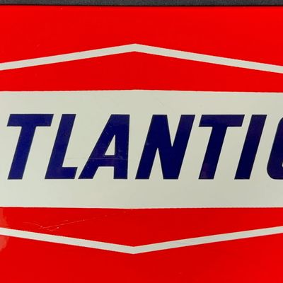 Sale Photo Thumbnail #241: Atlantic SSP Porcelain Gas Pump Advertising Sign