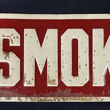 Sale Photo Thumbnail #334: No Smoking Embossed SST Tin Metal 2' Gas Station Sign