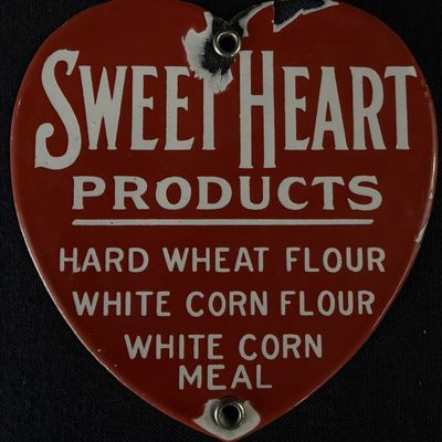 Sale Photo Thumbnail #455: Sweet Heart Products Wheat & Corn Flour SSP Porcelain Sign
