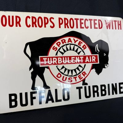 Sale Photo Thumbnail #339: Buffalo Turbine Sprayers DST Painted Metal Flange Sign