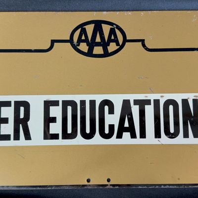 Sale Photo Thumbnail #156: AAA Driver Education Car SST Painted Metal Advertising Sign