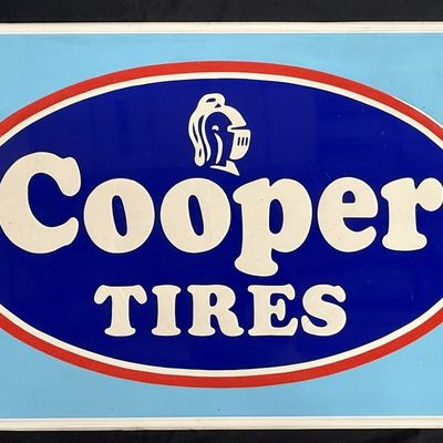 Sale Photo Thumbnail #273: Cooper Tires SST Tin Self Framed Metal Service Station Sign