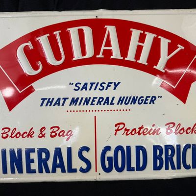 Sale Photo Thumbnail #505: Cudahy Minerals Gold Bricks SST Tin Embossed Farm Sign
