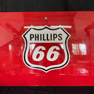 Sale Photo Thumbnail #85: Phillips 66 Painted Metal Gas Pump Advertising Panel Sign