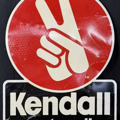 Sale Photo Thumbnail #231: Kendall Motor Oil Diecut DST Painted Metal Gas Station Sign