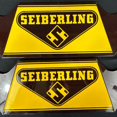 Sale Photo Thumbnail #38: Seiberling Painted Metal NOS Original 50s Tire Rack Signs NM