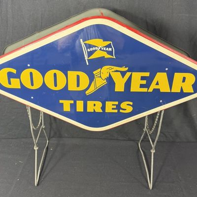 Sale Photo Thumbnail #287: 1958 Goodyear Truck Tires DST Tin Display Advertising Rack