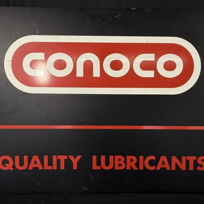 Sale Photo Thumbnail #450: Conoco Quality Lubricants SST Tin Painted Metal Farm Sign