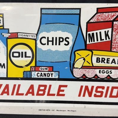 Sale Photo Thumbnail #224: Butter Ice Cream Oil Chips Milk Bread DST Metal Rack Sign